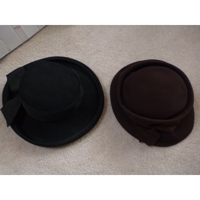 2 VTG s Wool Ribbon Derby Fedora Dress Hats Ultra Armand Schwab + Du Barry  eb-75232222